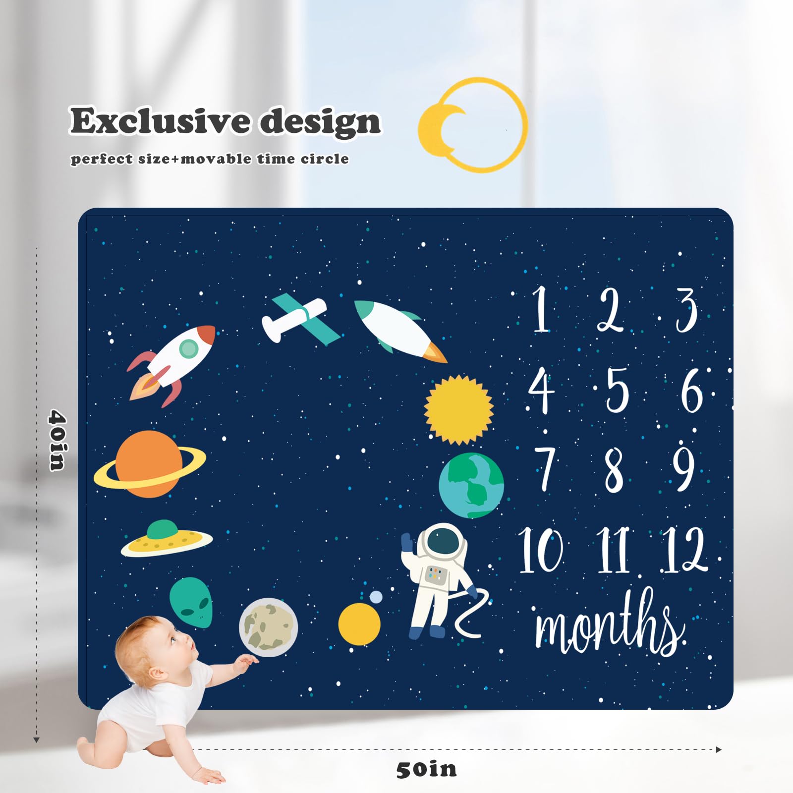 DCOOLGO baby milestone blanket star design for keepsake photography