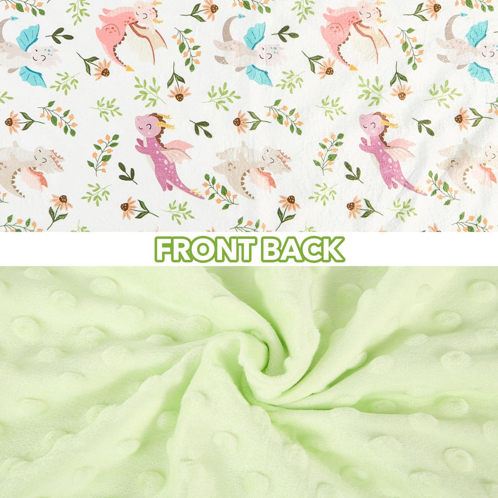 DCOOLGO Dragon Baby Blanket dotted backing offers gentle skin contact.