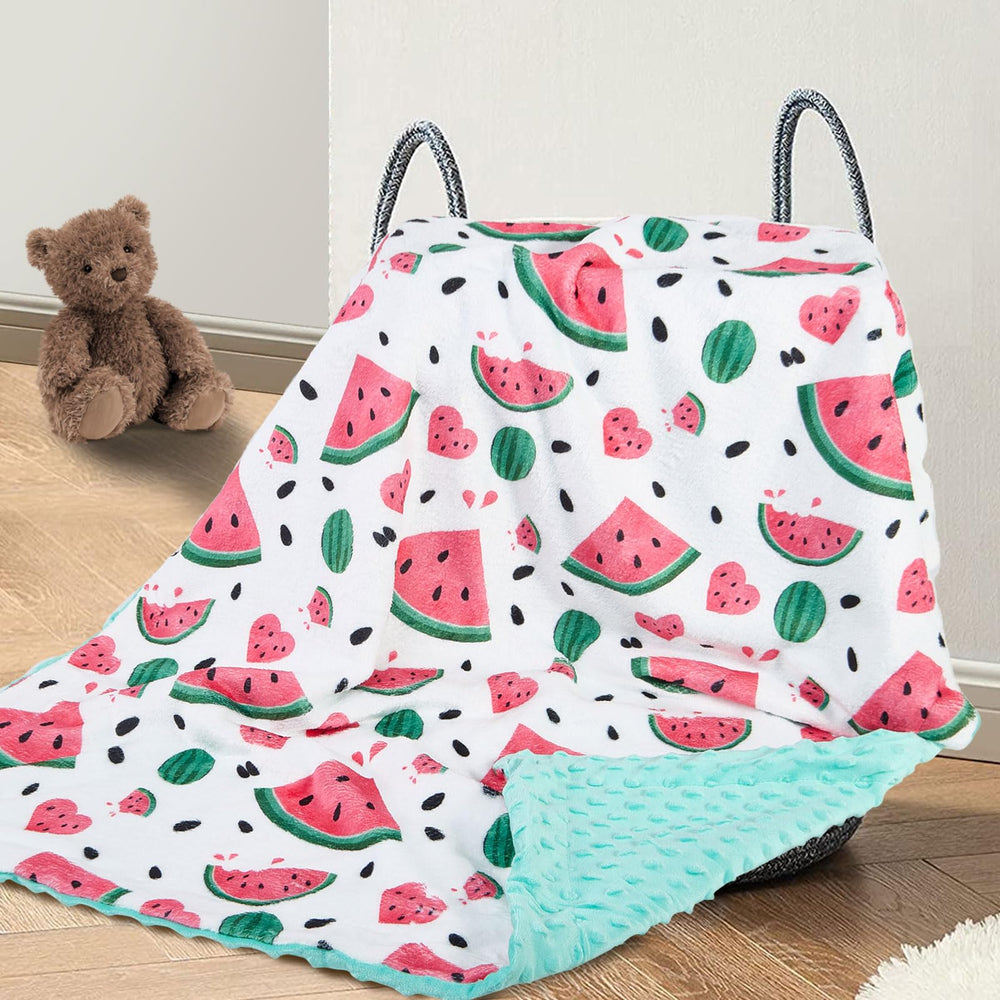 DCOOLGO Watermelon Baby Blanket double-layer fleece for cozy sleep