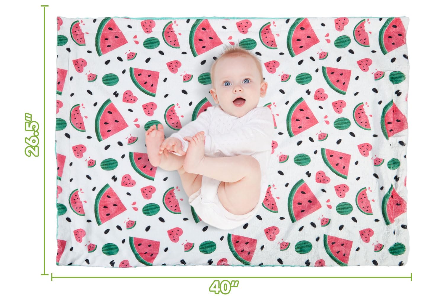 DCOOLGO Watermelon Blanket close-up plush fleece texture