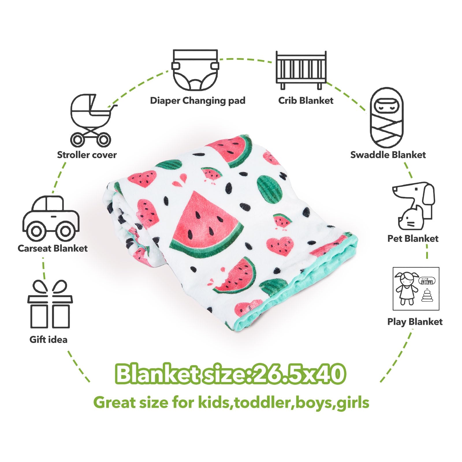 DCOOLGO Watermelon Blanket doubles as nursing cover and picnic prop