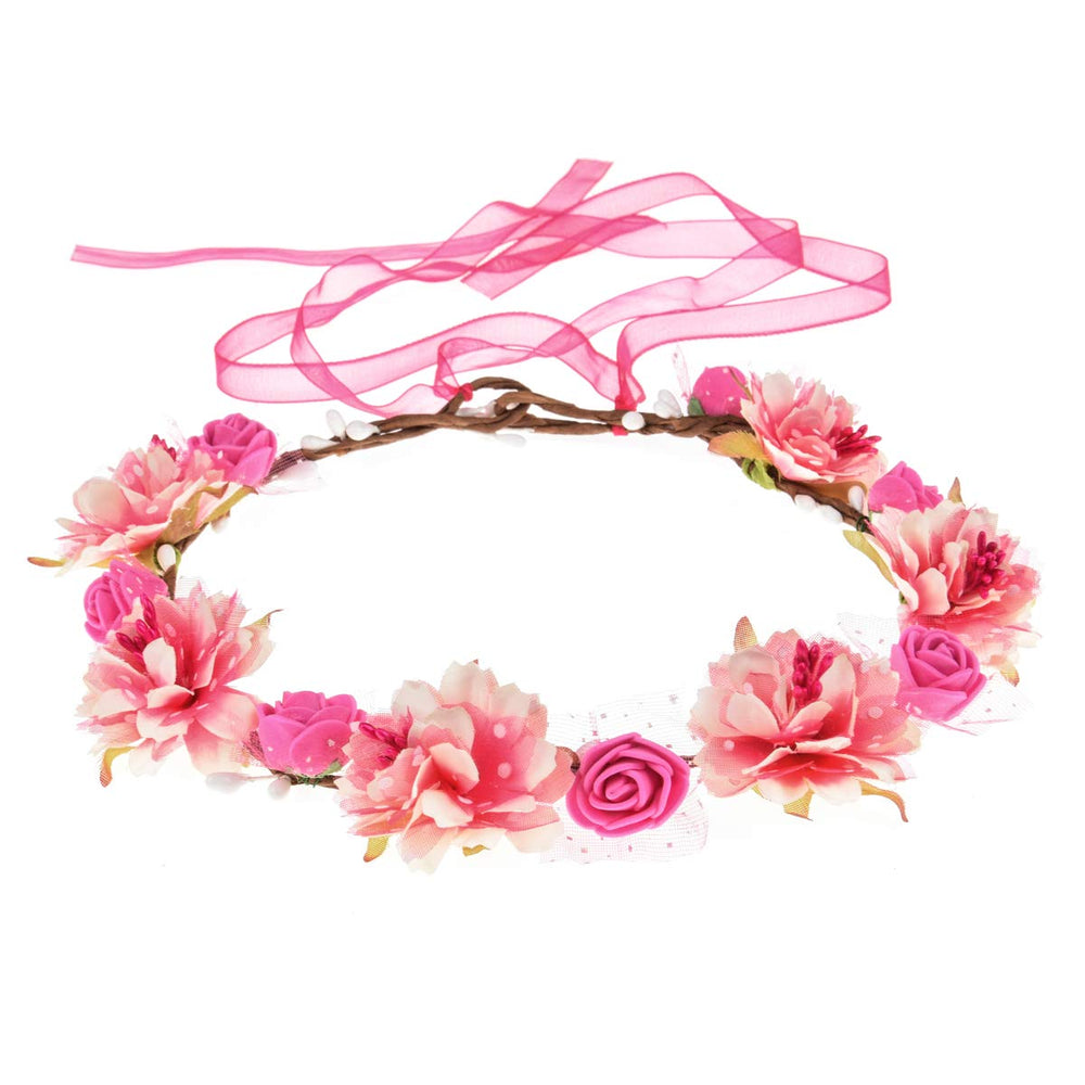 DDazzling rose flower crown for girls, ideal for photoshoots and weddings