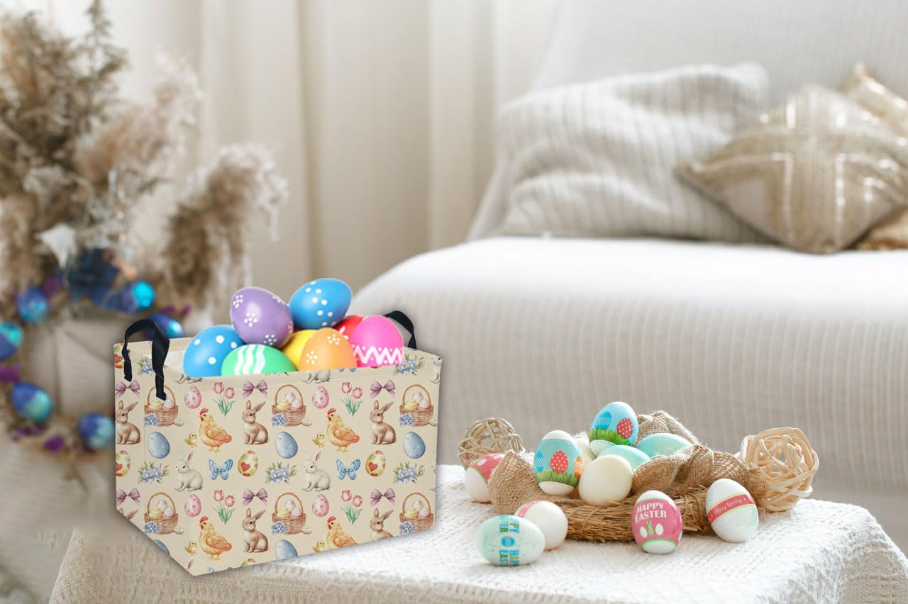 DDBASKET Canvas Easter basket waterproof lining allows easy cleaning.
