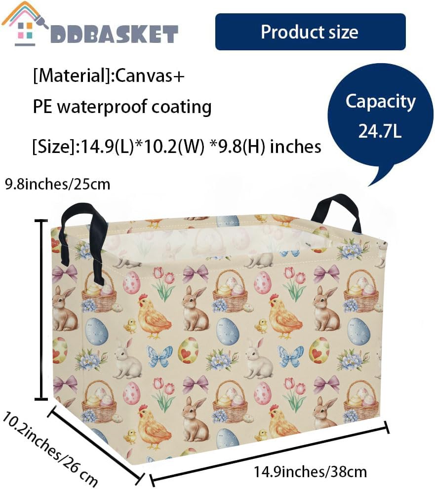DDBASKET Collapsible Easter basket saves space when not in use.