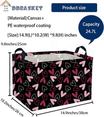DDBASKET heart basket with canvas exterior and waterproof lining for easy cleaning after playtime.