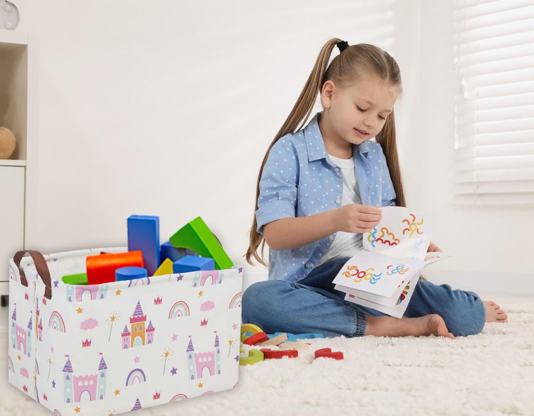DDBASKET nursery storage bin rose keeps blankets and clothes tidy on shelves.