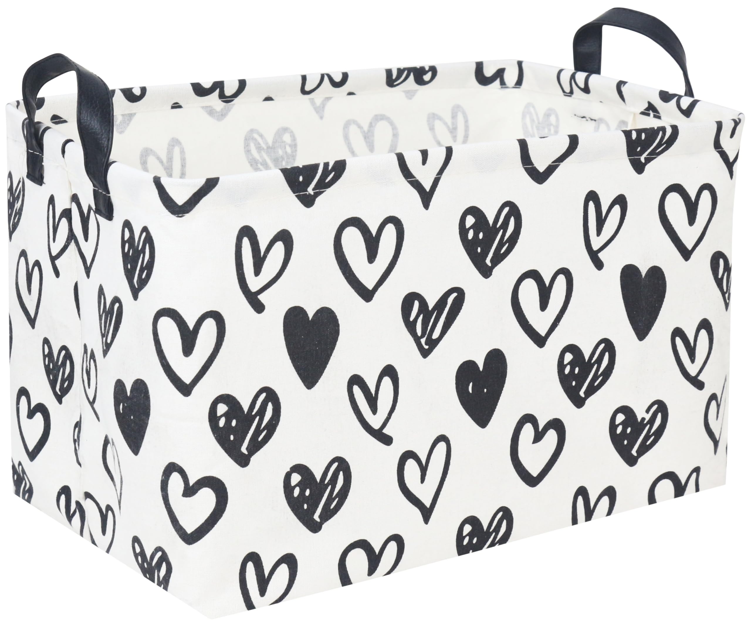 DDBASKET rectangular kids basket with heart design for tidy toy storage.