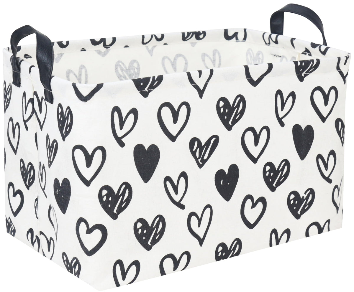 DDBASKET rectangular kids basket with heart design for tidy toy storage.