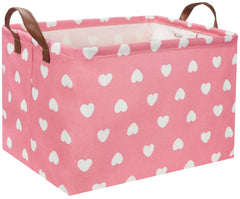 DDBASKET rectangular pink heart basket for stylish room organization.
