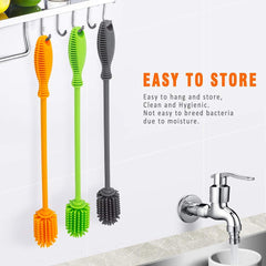 ddLUCK hydro flask cleaning brush with silicone bristles for thorough interior cleaning