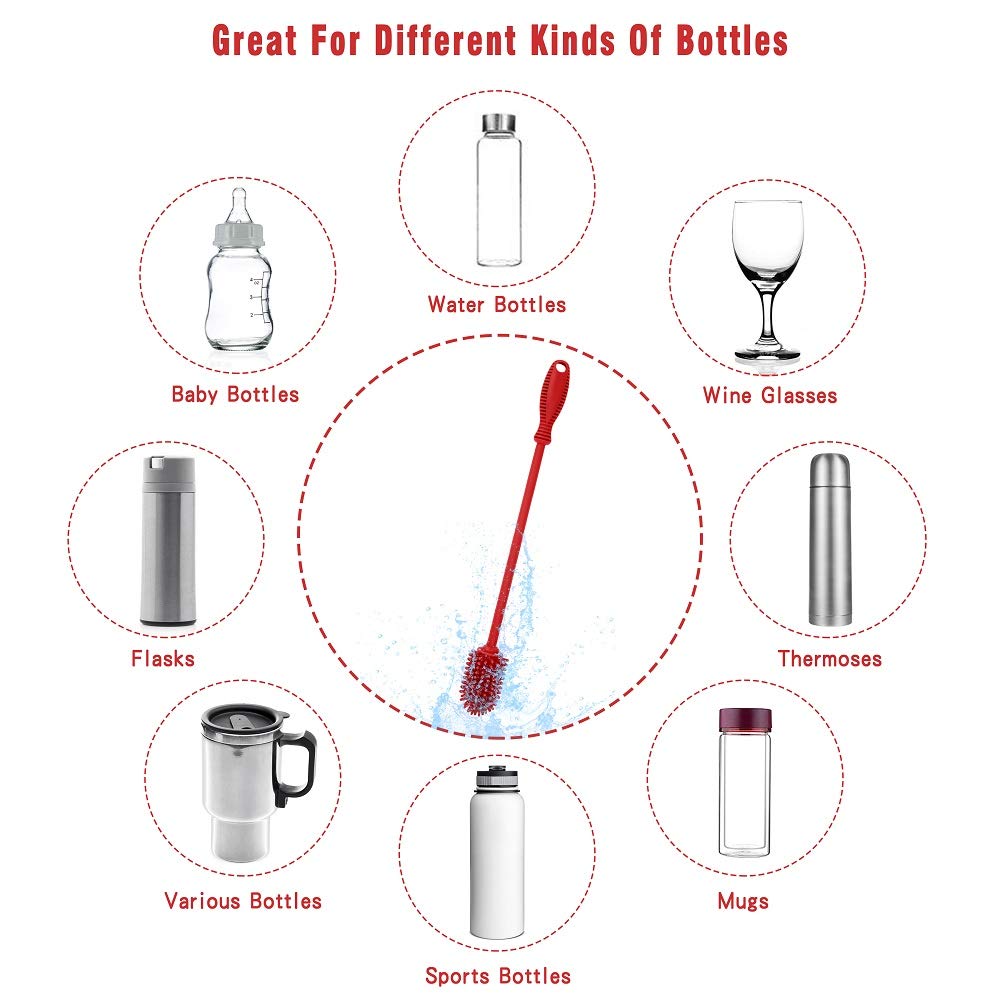ddLUCK silicone bottle cleaning brush is dishwasher safe for convenient cleaning