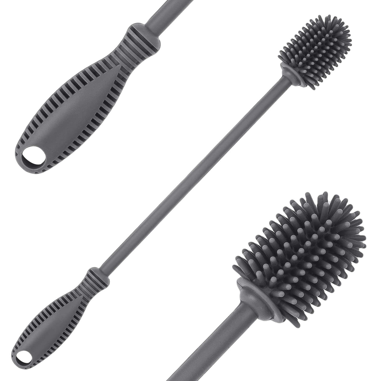 ddLUCK silicone bottle cleaning brush with long handle for deep bottle reach and thorough cleaning