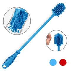 ddLUCK silicone brush head cleans narrow necks with thorough, scratch-free action.