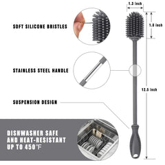 ddLUCK sports bottle cleaner with silicone bristles for quick sanitary bottle refresh