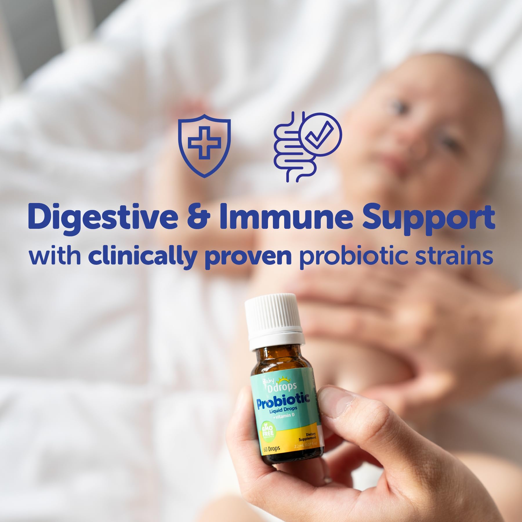 Ddrops Baby Probiotic daily-use scene emphasizes consistent care for families.