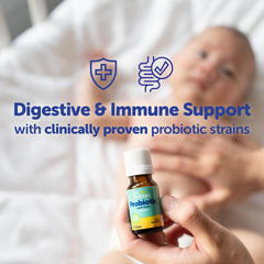 Ddrops Baby Probiotic daily-use scene emphasizes consistent care for families.