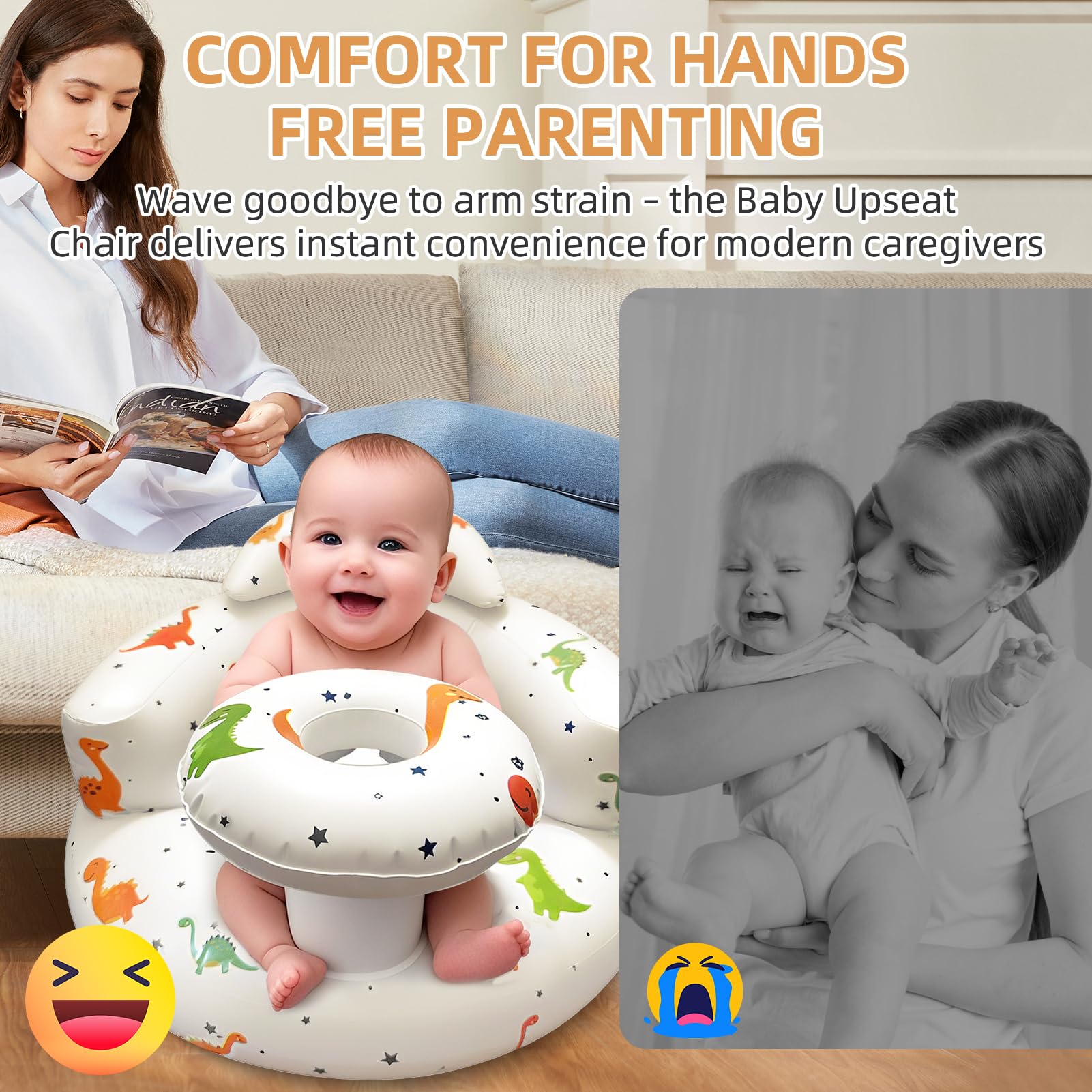 DDTPDE inflatable chair with breathable waterproof bottom.