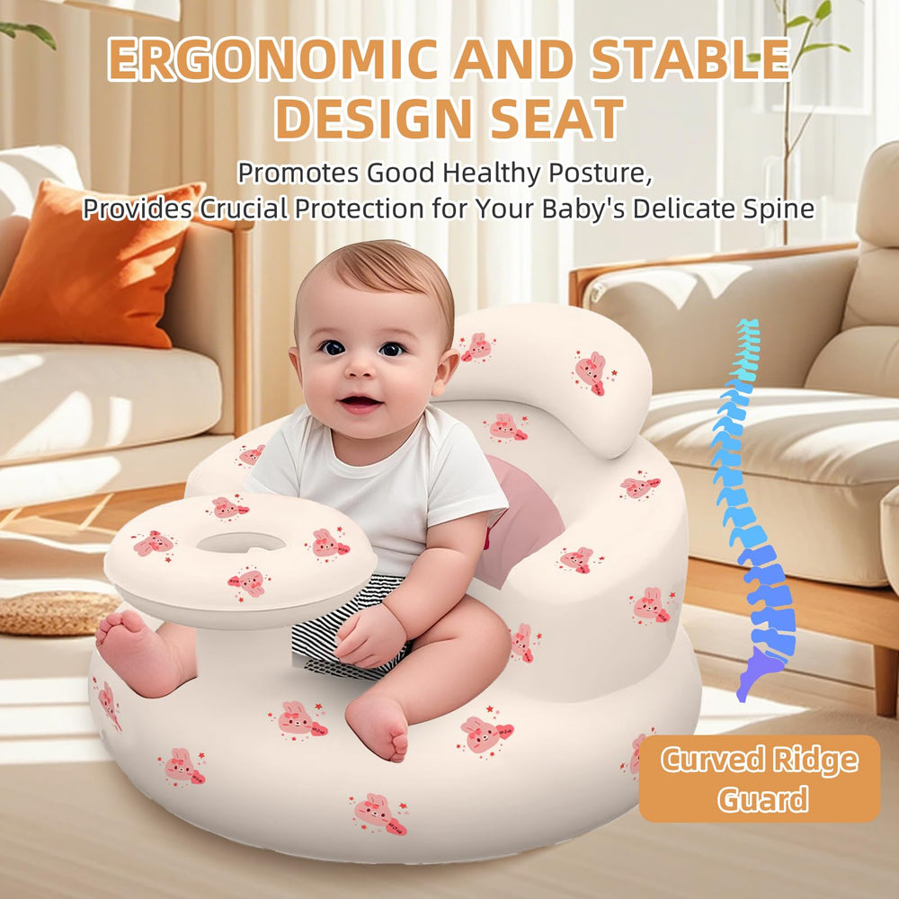 DDTPDE inflatable baby seat with tray side view for portable use