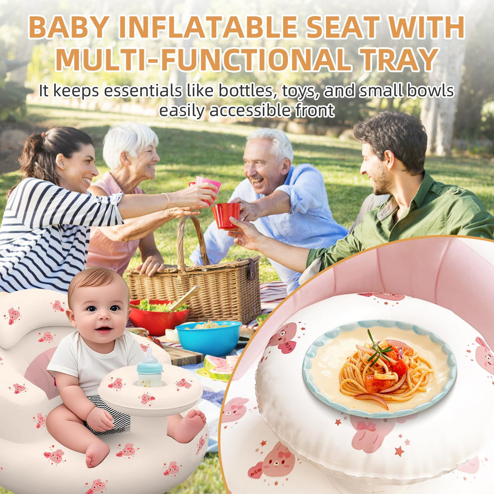 DDTPDE inflatable baby seat waterproof surface for spills and easy cleanup