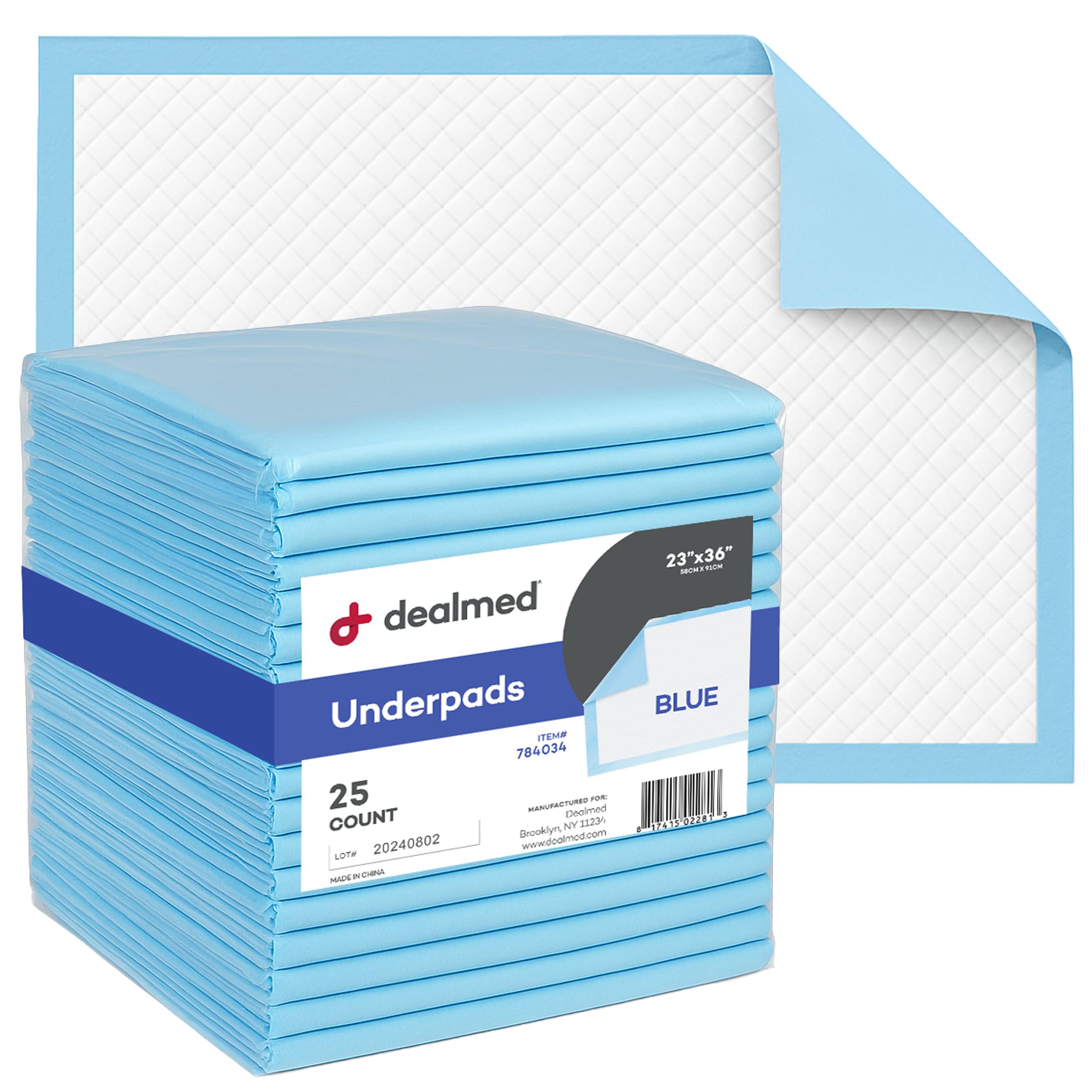 Dealmed underpads blue 23x36 protect furniture from spills