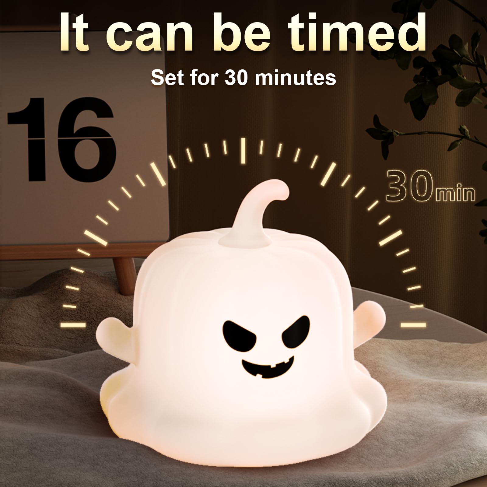 Dealswin pumpkin night light with timer functionality for automatic shut-off
