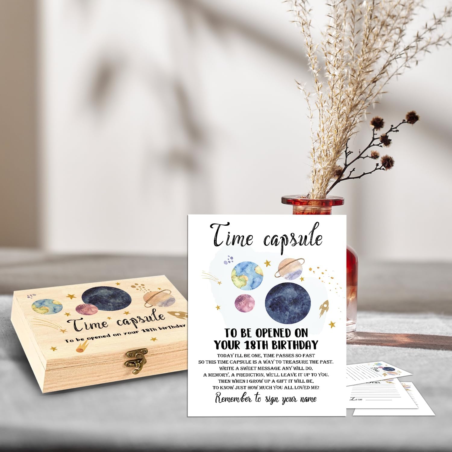 DEANHOT double-sided planet cards invite guests to share wishes