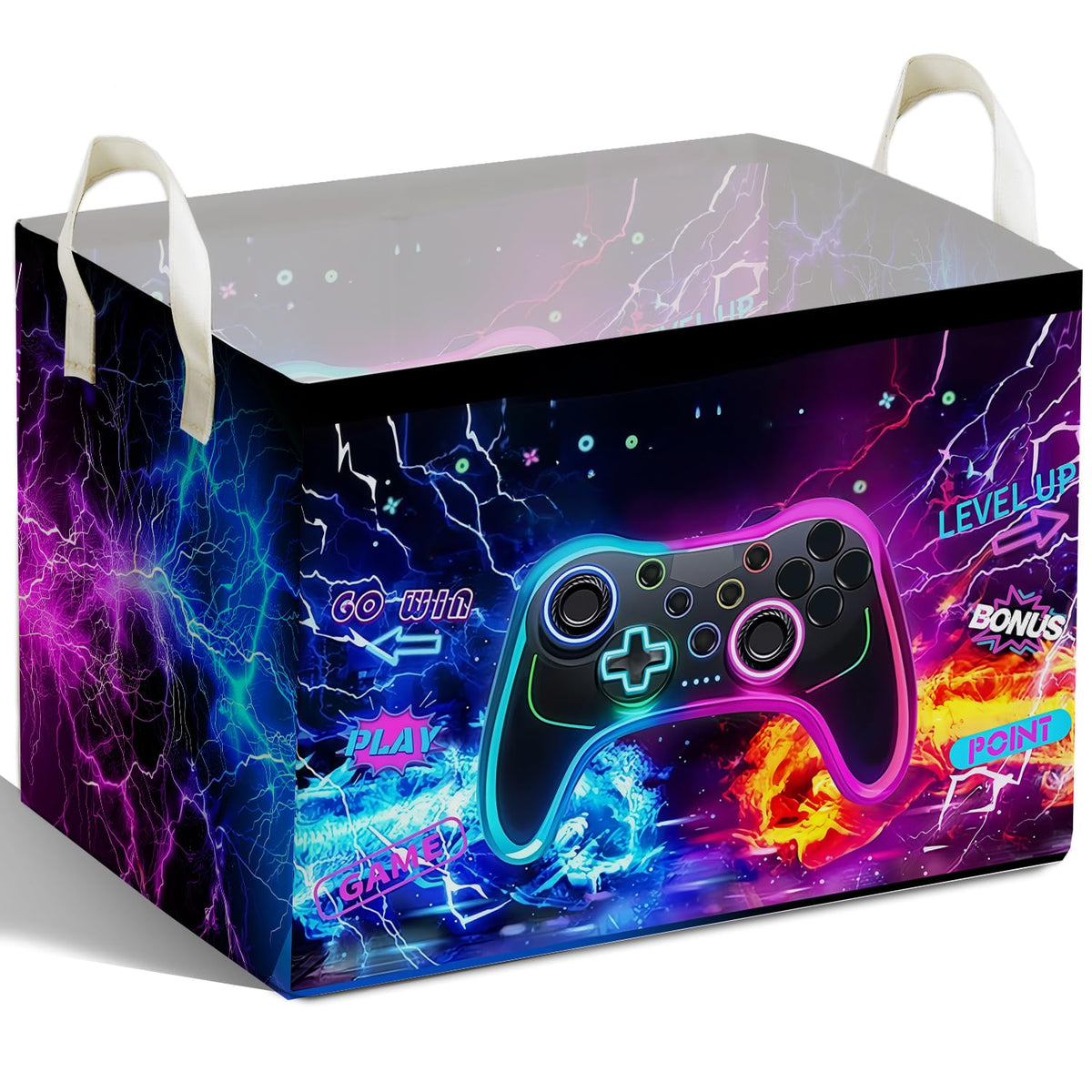 DEANHOT game console storage box with foldable design, ideal for toy organization