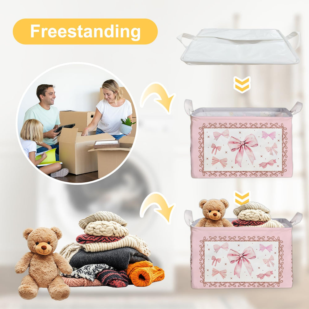 DEANHOT storage box with sturdy handle for easy carrying between rooms.