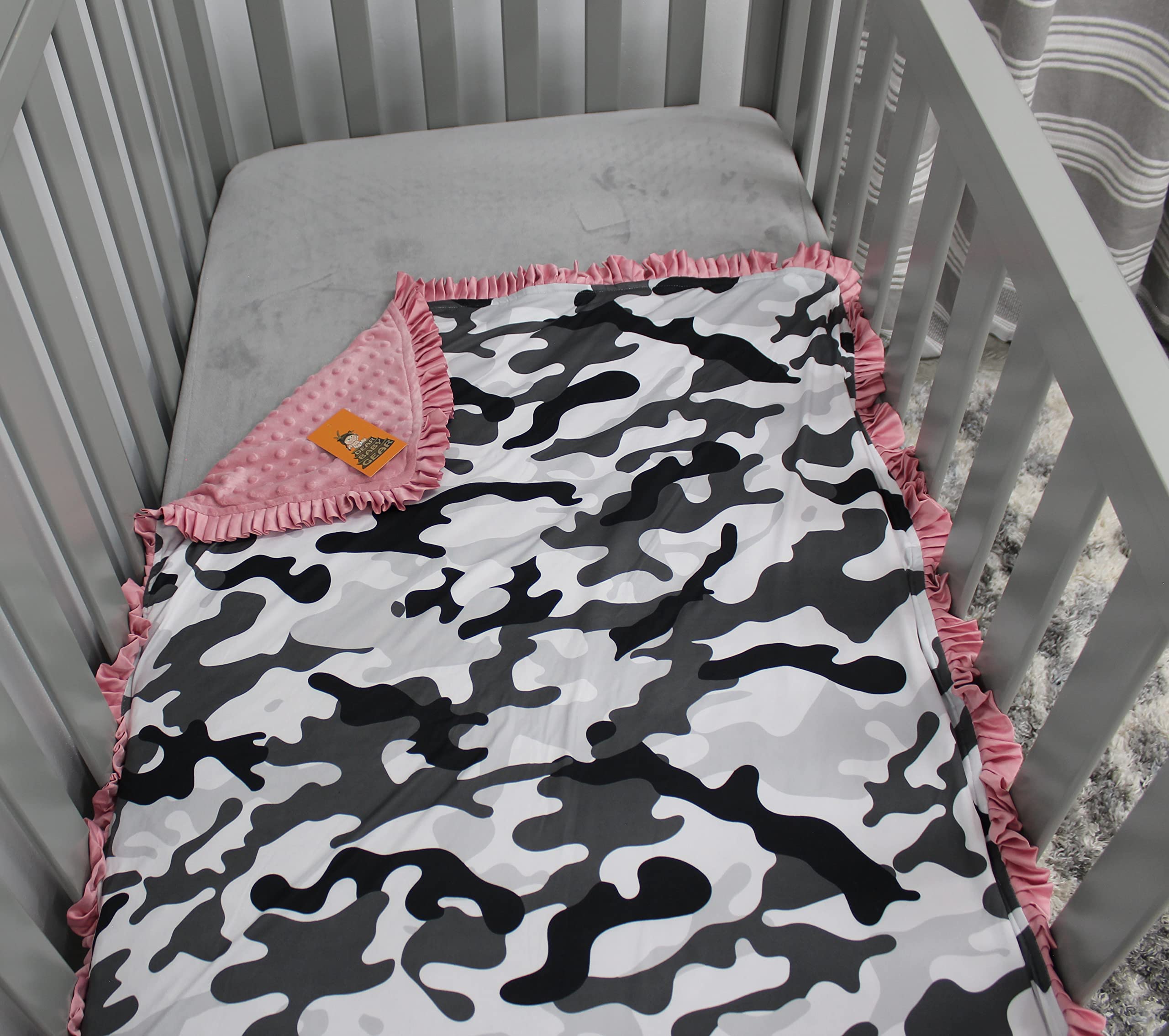 Dear Baby Gear blanket on crib and stroller for on-the-go use.