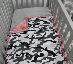 Dear Baby Gear blanket on crib and stroller for on-the-go use.