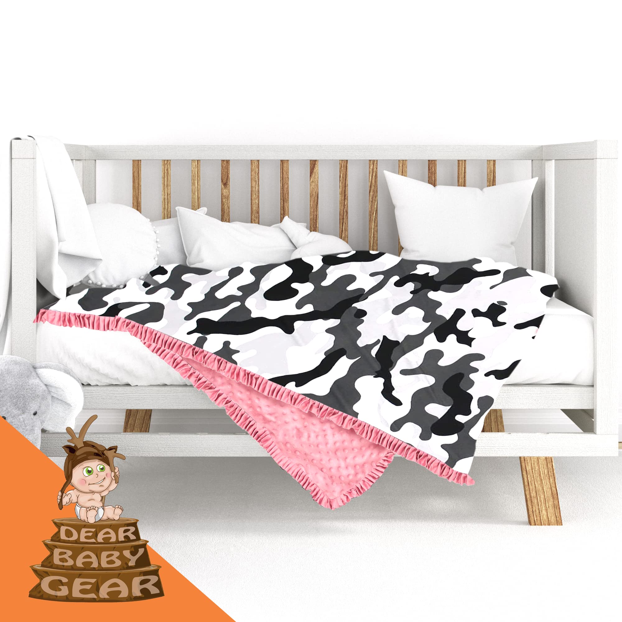 Dear Baby Gear blanket folded for travel shows lightweight portability.