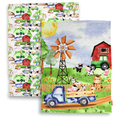 Dear Baby Gear barn-animals-green-tractor blanket on a cozy crib setup for restful naps