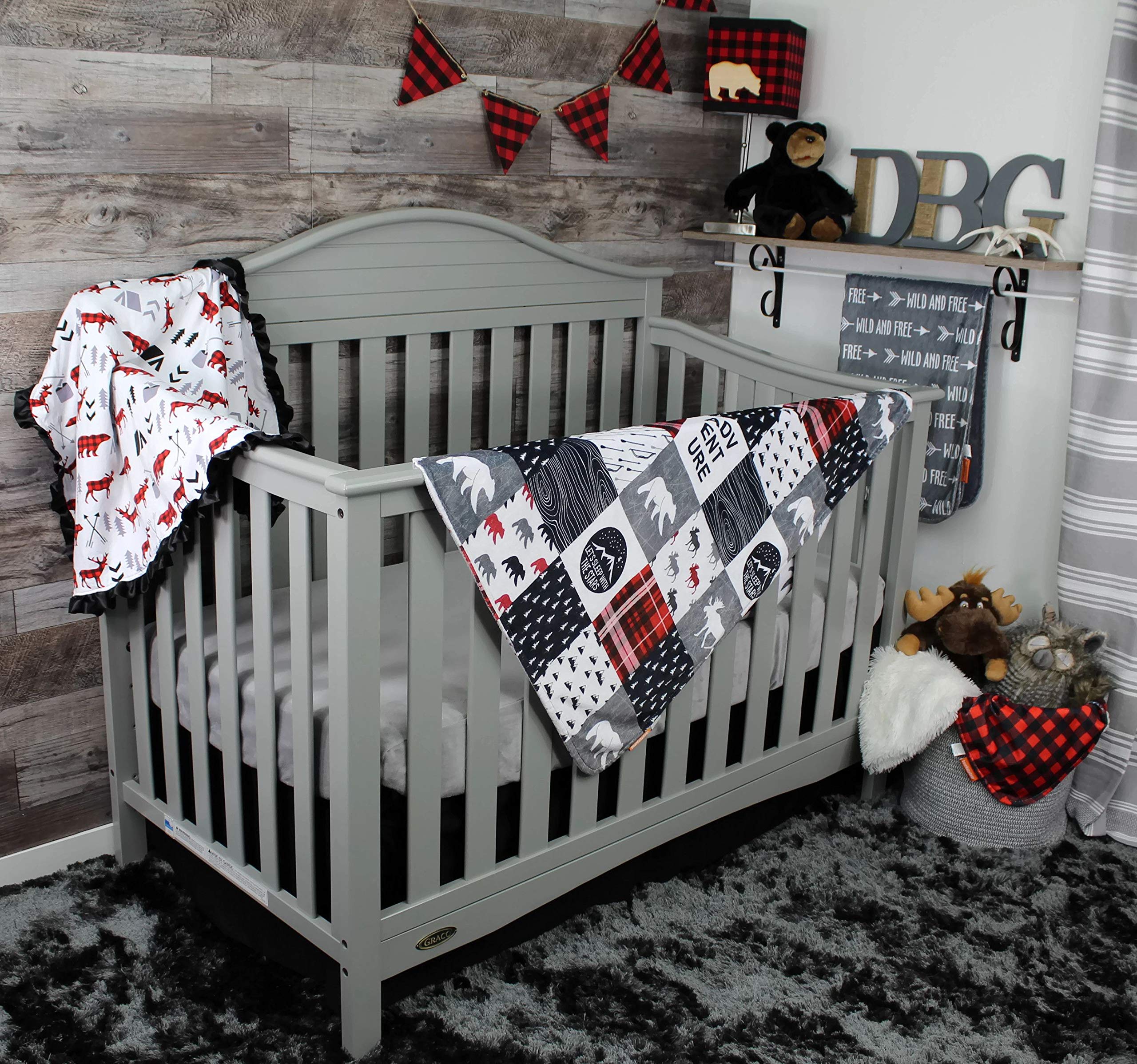 Dear Baby Gear bears deluxe blanket Northwood adventure faux quilt adds stylish nursery decor and comfort.