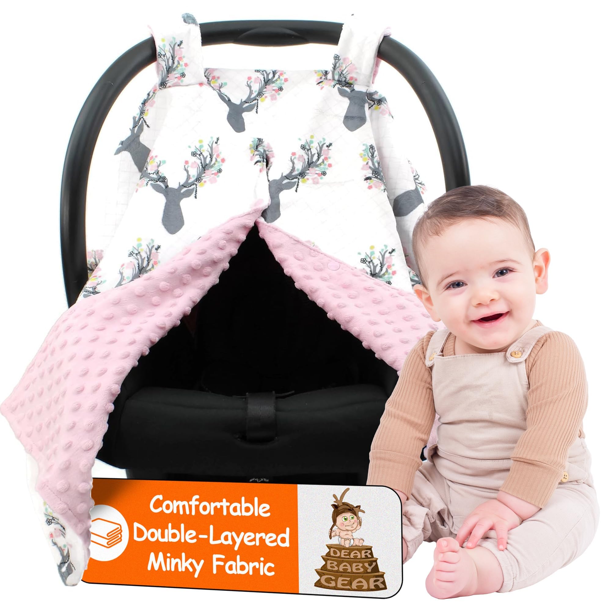 Dear Baby Gear canopy features quick-access snap-front for fast transfers without removing