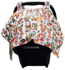Dear Baby Gear Deluxe car seat canopy two-sided style offers versatile looks for outings.