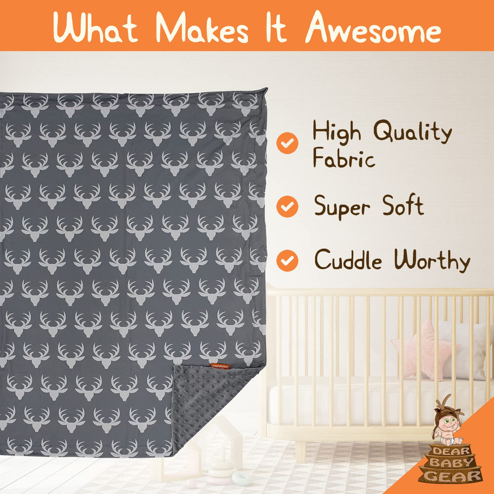 Dear Baby Gear blanket on tummy time mat, cozy support for play.