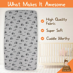 Dear Baby Gear elastic-fit crib sheet ensures secure snug fit