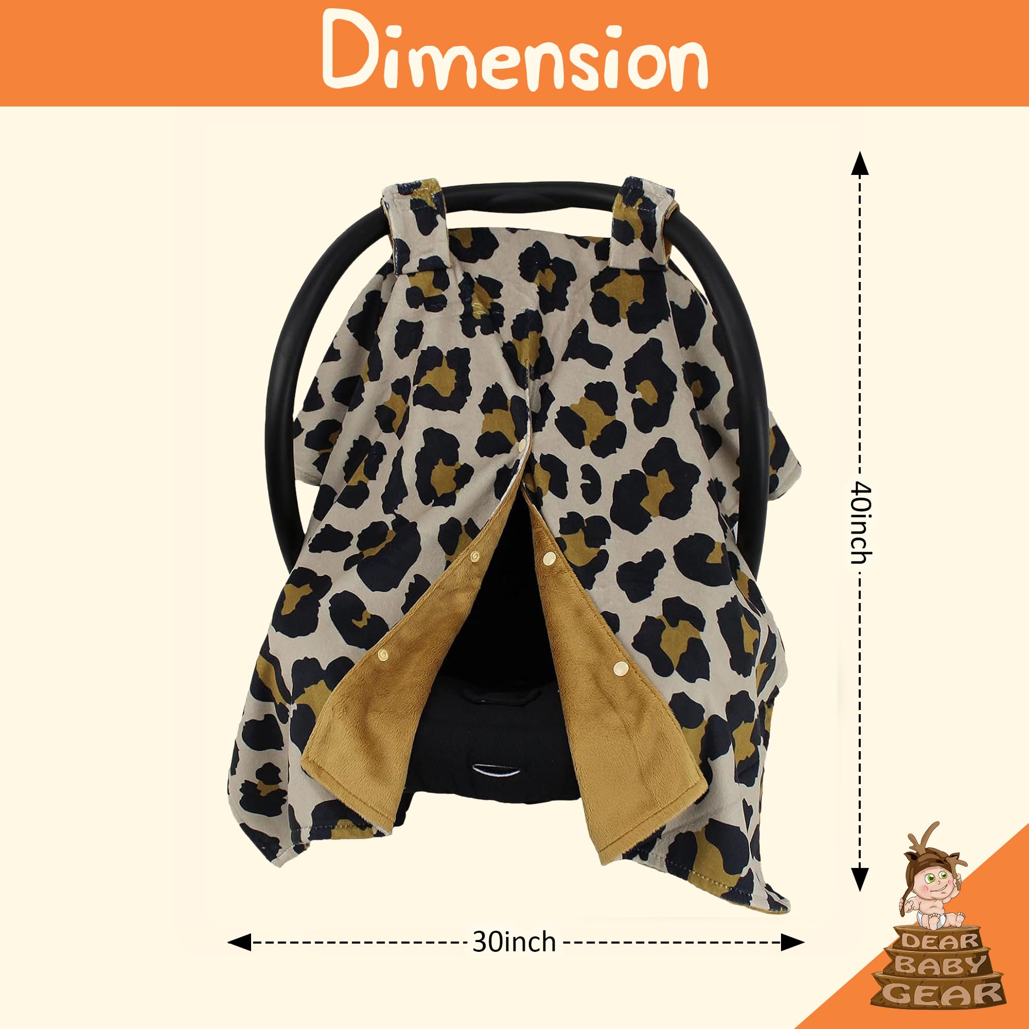 Dear Baby Gear gold leopard car seat cover folded compact for storage