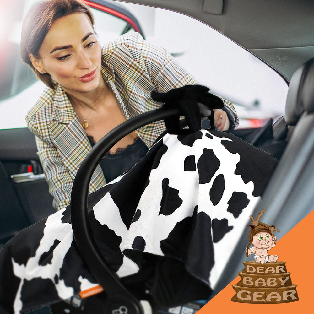 Dear Baby Gear cow-pattern canopy adds cute style to everyday trips.