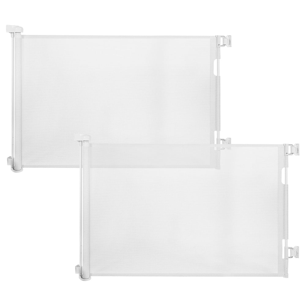 DEAR LOV 2-pack retractable gate around stairs with secure closure for infants.