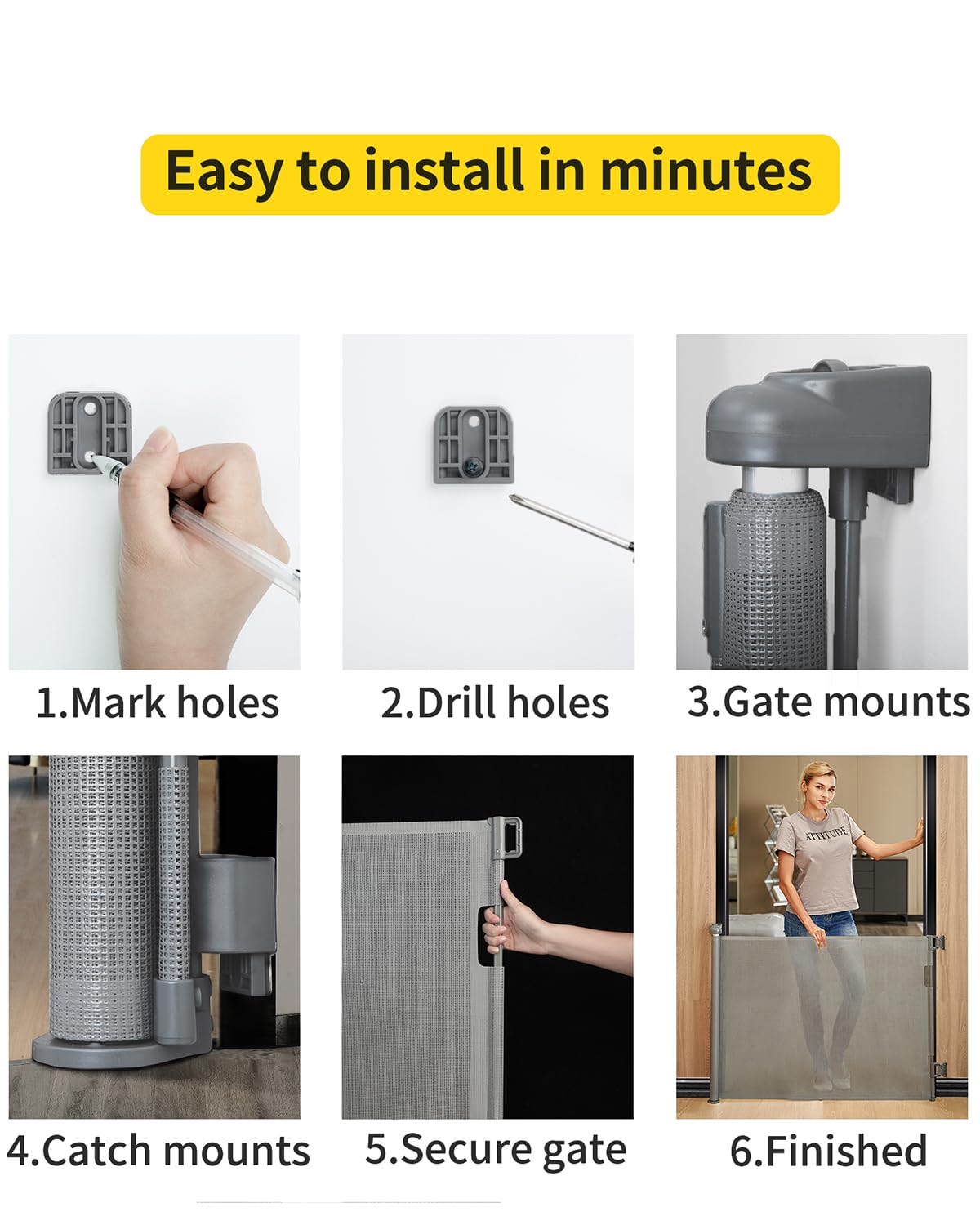 DEAR LOV easy-install hardware simplifies setup for temporary or permanent use.