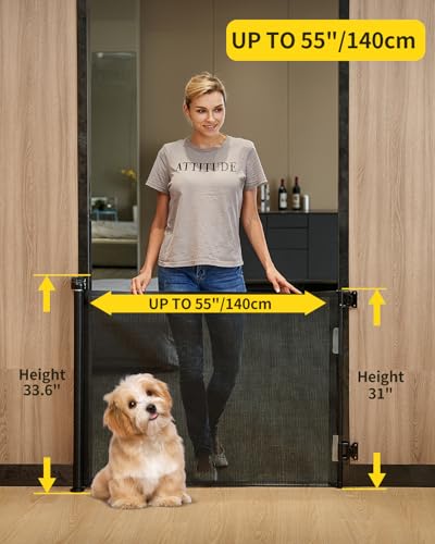 DEAR LOV gate extended to 55 inches fits wide doorways for pets.