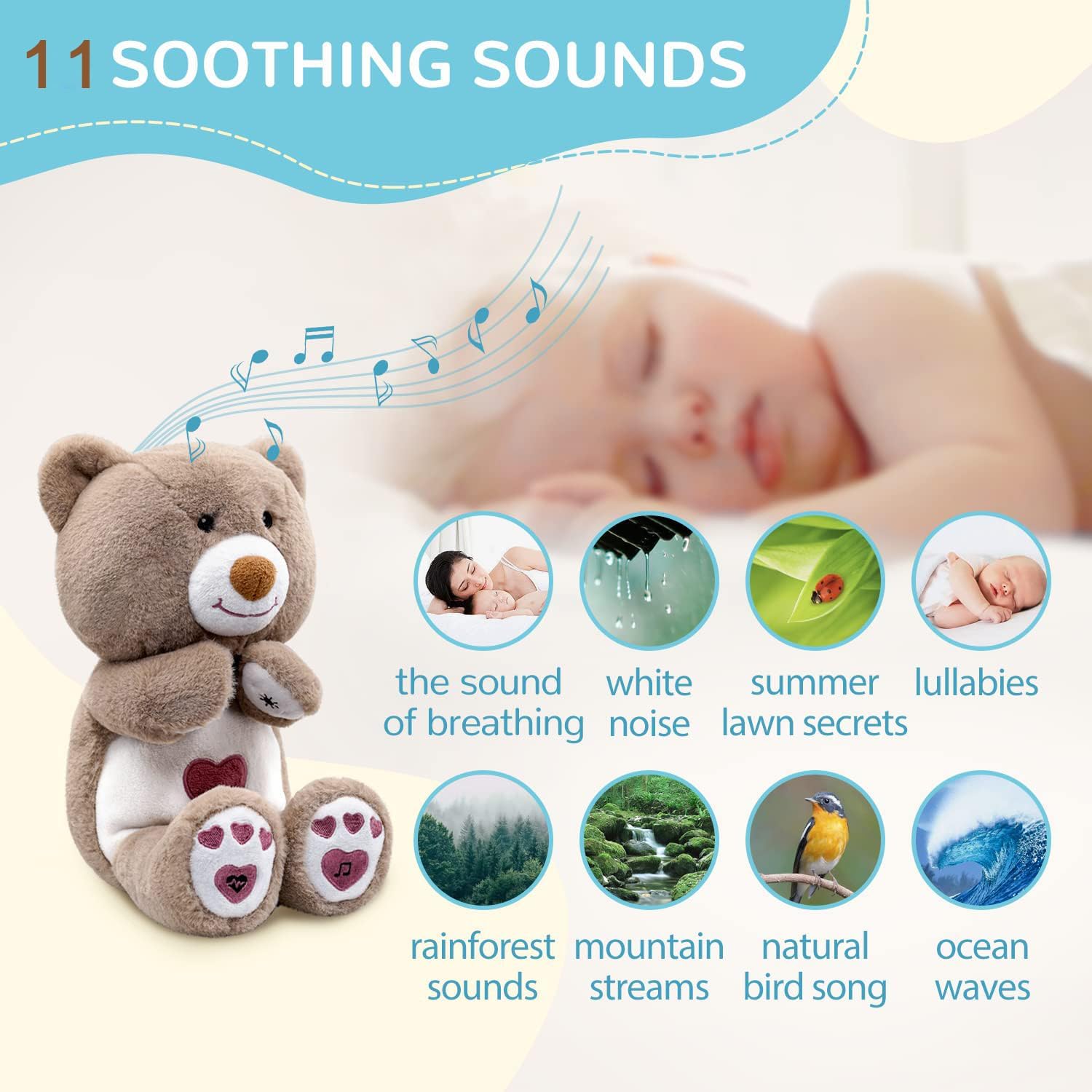 DEARBABY belly glow night light provides gentle, color-changing illumination