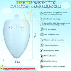 DEARBABY cry-activated sensor detects fussiness to start comforting actions.