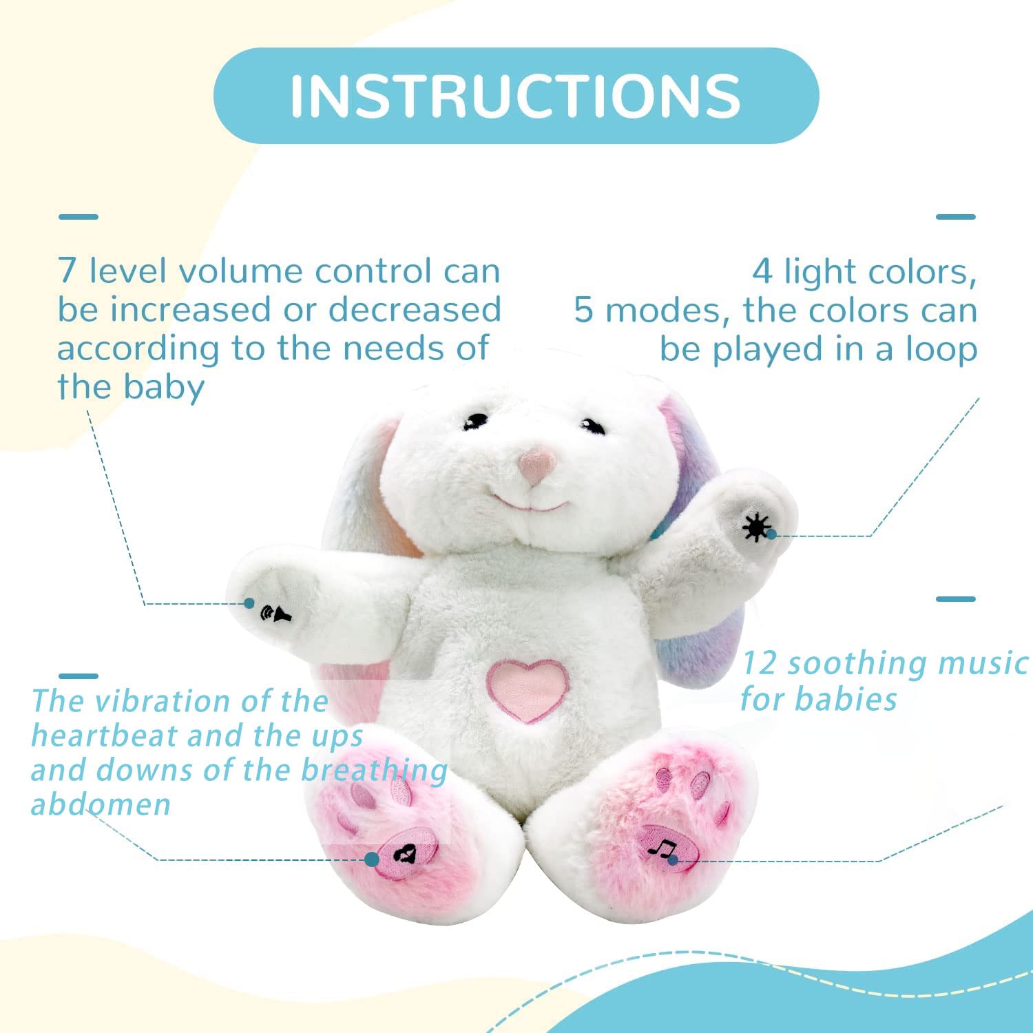 DEARBABY cry sensor activation wakes with baby cries and auto-plays.