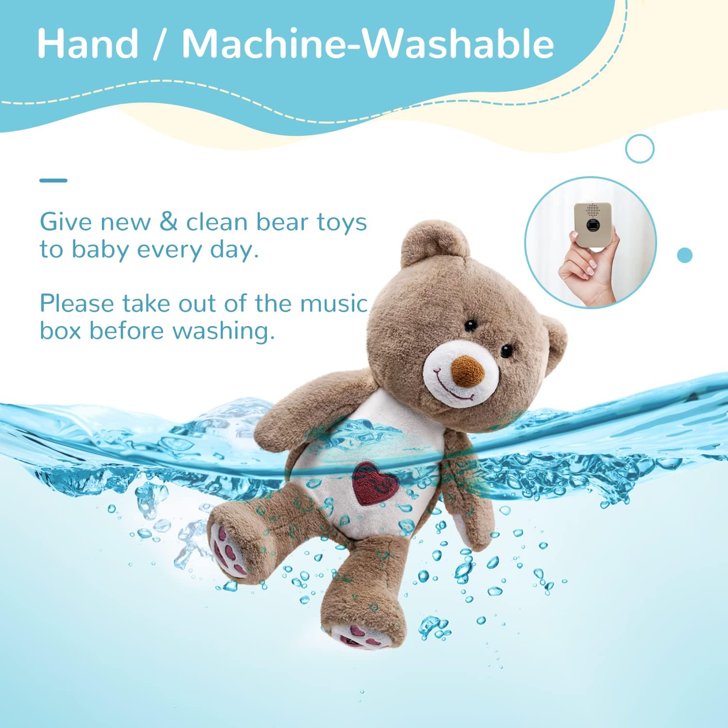 DEARBABY heartbeat motion with embroidered safety design