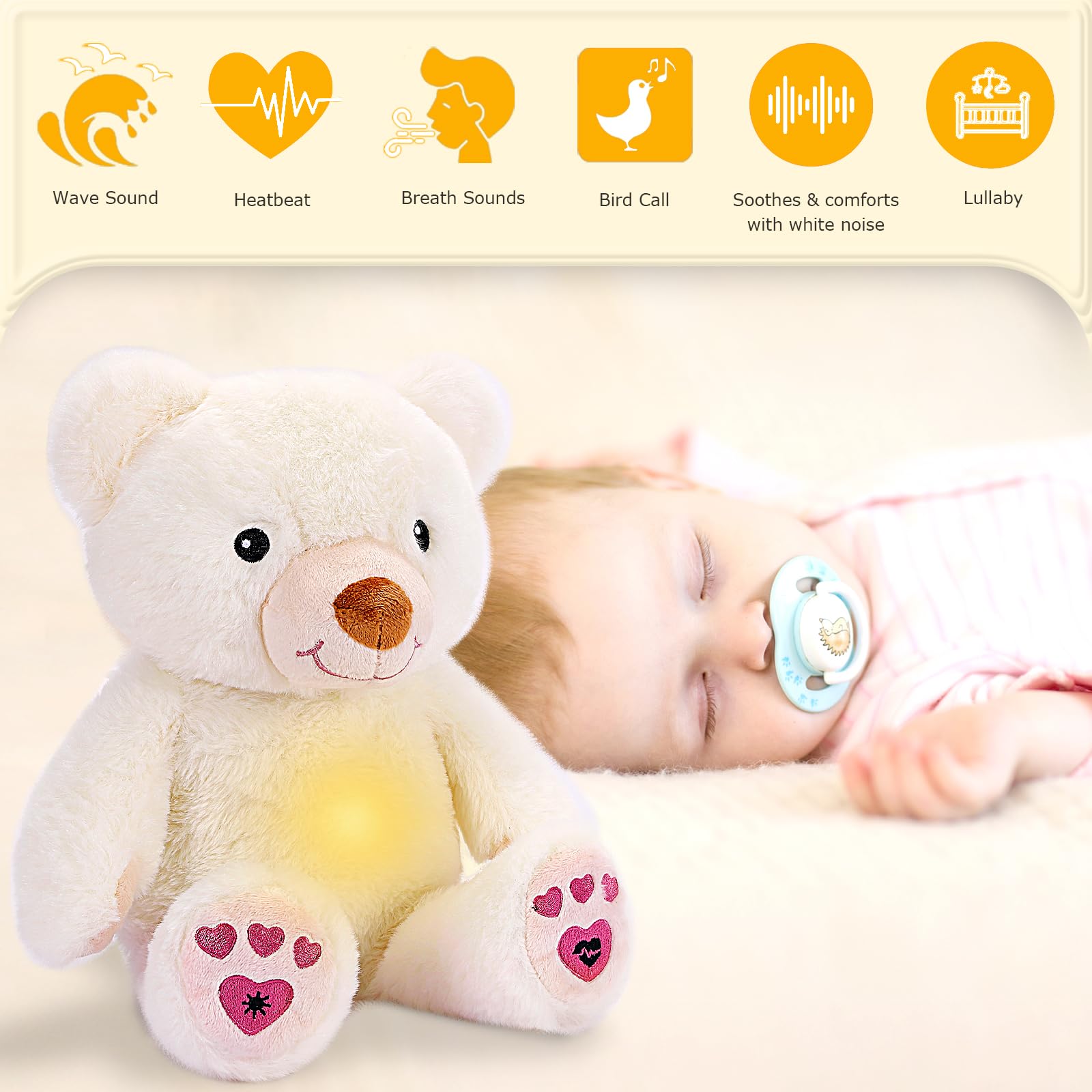DEARBABY night light with four colors for calming nursery ambience