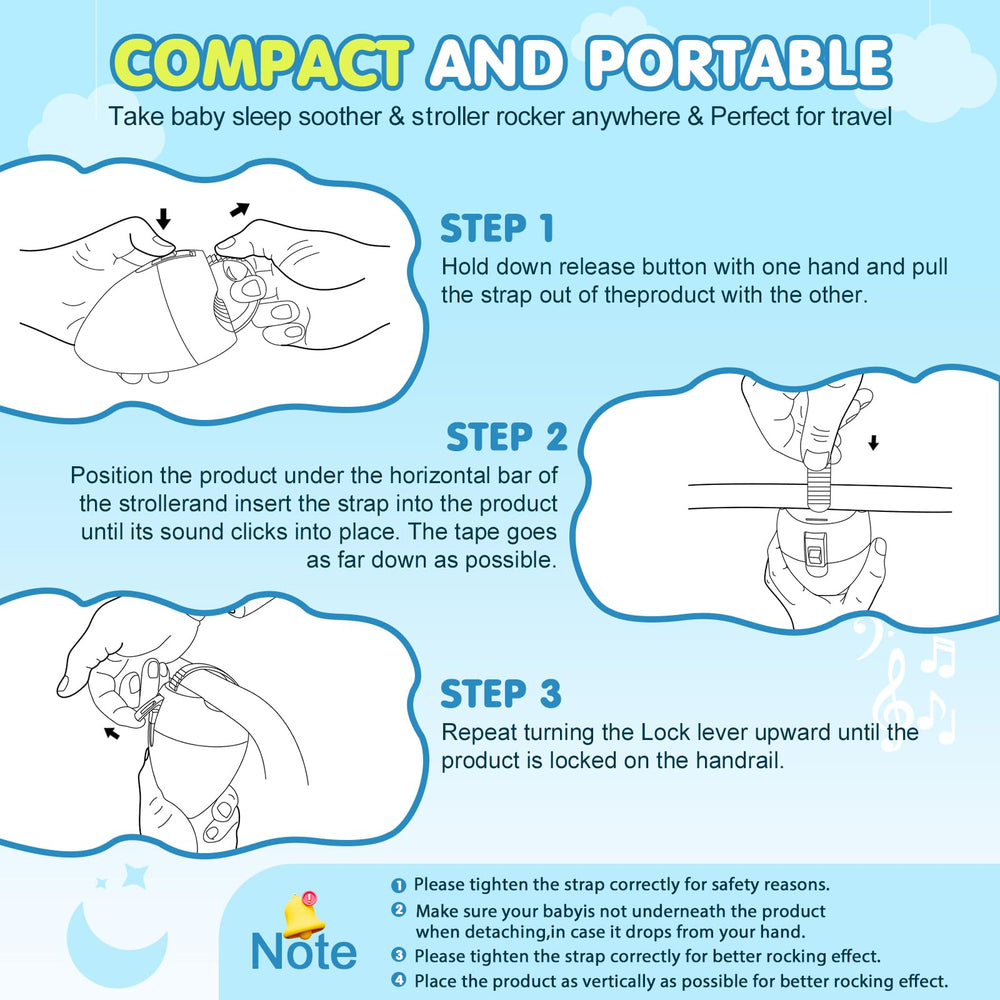 DEARBABY portable travel compact design fits in diaper bags.