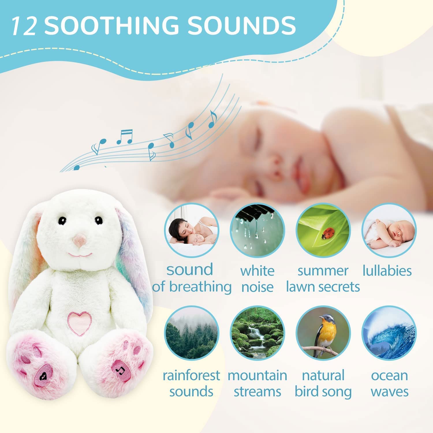 DEARBABY rhythm breathing heartbeat motion aids baby soothing routines.