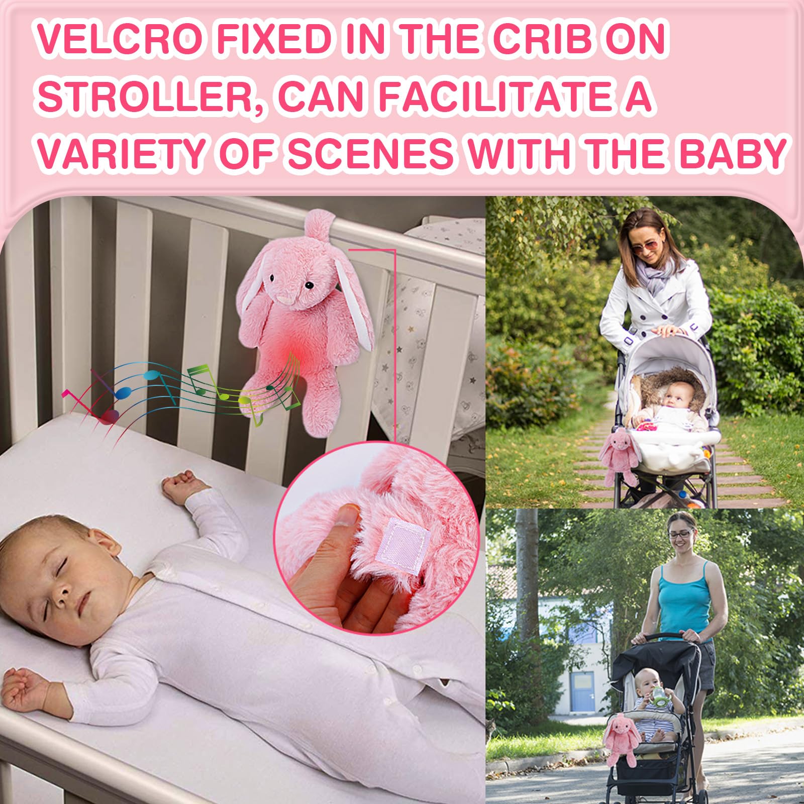 DEARBABY 7-sound music feature helps soothe to sleep.